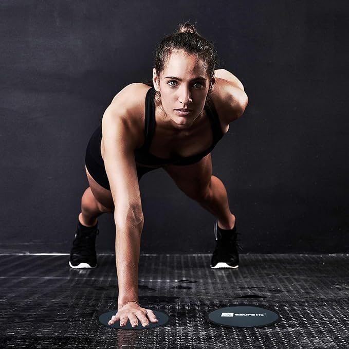 Exercise Core Sliders, Dual Sided Exercise Gliding Discs Use on Carpet or Hardwood Floors, Light and Portable, Perfect for Abdominal&Core Workouts