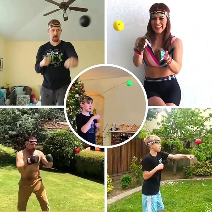 TEKXYZ® Reflex Ball with Counter App & Online Community, 2 Difficulty Levels Boxing Ball with Headband, Perfect for Reaction, Agility, Punching Speed, Fight Skill & Hand Eye Coordination Training