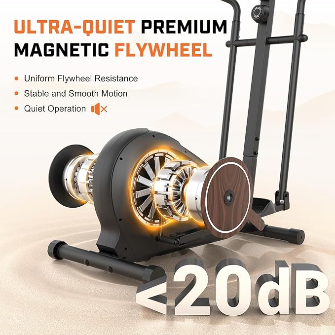 ANCHEER Elliptical Exercise Machine, Elliptical Trainer for Home Gym Exercise Equipment 500Lbs Max Weight Ultra-Silent Elliptical Machine, 14 & 8 Resistance Levels