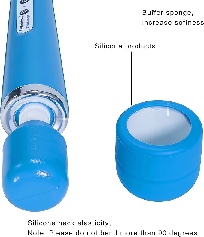 CHARMING Wired Powerful Handheld Back Massager with Strong Personal Therapy Vibration Massager for Sports Recovery, Muscle Aches, Whole Body Pain (Blue)