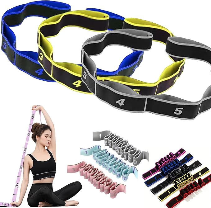 Fitness Resistance Bands with Handles, Numbered Resistance Bands for Glutes, Fitness Resistance Band for Stretching and Yoga, Adjustable Band for Seniors