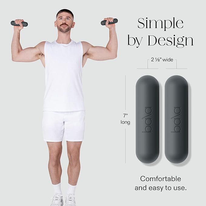 Bala Bars Dumbbell Set for Women & Men - Set of 2 Bars Designed for Walking, Strength Training, HIIT, Boxing & Aerobics - Hand Weights for Working Out at Home