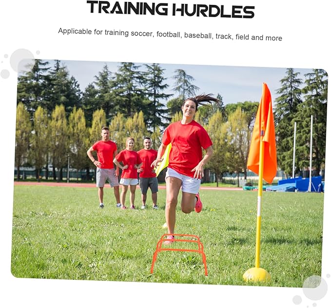 DECHOUS 5pcs Agility Hurdles for Soccer Training Weatherproof Equipment for Speed and Flexibility Training for Jumping and Cardio Workouts Orange High