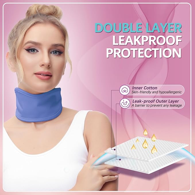 Castor Oil Pack for Thyroid - Organic Castor Oil Neck Wrap, Reusable, Leak-Proof Design, Less Mess, Comfort Fit, Oil Not Included (Violet)