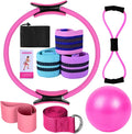 Yoga Sets for Women Pilates at Home Equipment Pilates Magic Ring Booty Bands for Working Out Glutes Yoga Ball 25cm Figure 8 Resistance Band Yoga Bands for Stretching