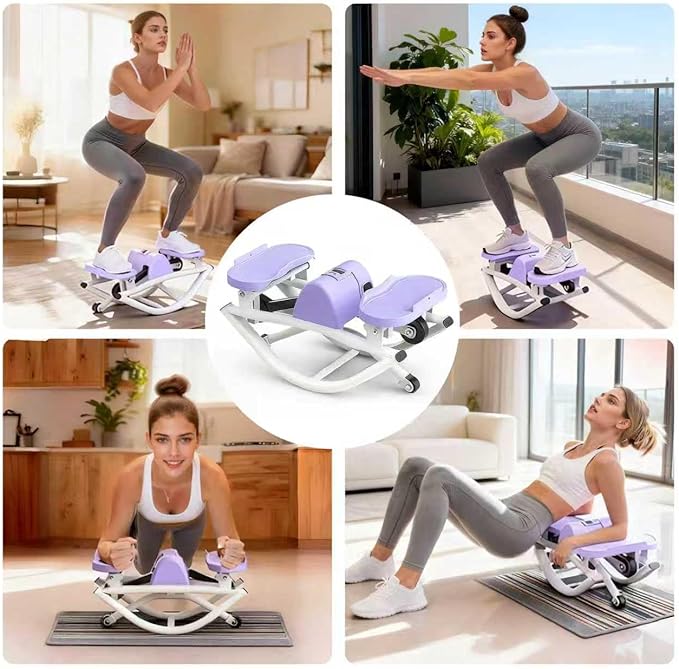 Rock Stepper for Exercise at Home, Lateral Rocking Stepper with Digital Counter & Resistance Bands, 330 LBS Weight Capacity & Low Impact, Ski Machine Full Body Workout Equipment