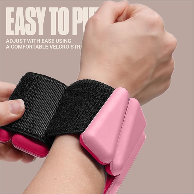 SPORTBIT Wrist and Ankle Weights for Women - Set of 2 (1lb Each) Wearable Ankle & Wrist Weights - Leg & Arm Bands, Silicone Weighted Bracelets for Workout, Walking, Running, Yoga, Pilates