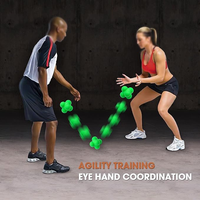 AIRLAXER Reaction Ball,Reflex Ball for Hand Eye Coordination Training,2.83 inch,Pack of 3-Orange,Yellow,Grey.