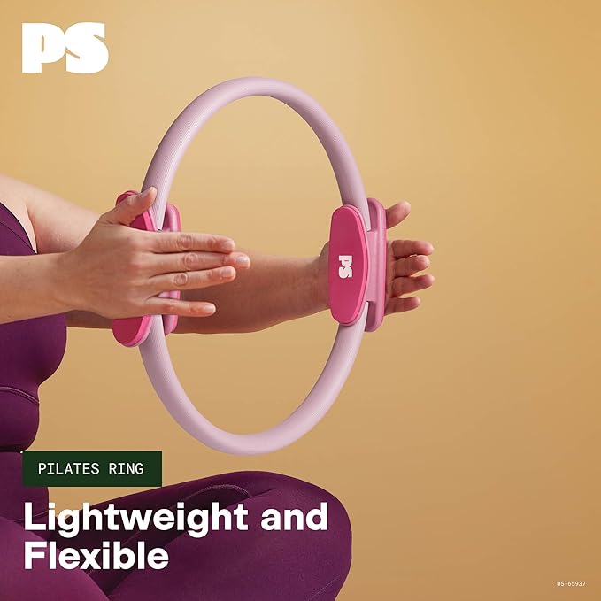 POPSUGAR Pilates Ring (15" Rose Pink/Berry, 1 lb), Dual-Grip Magic Circle Fitness Ring for Added Resistance, Tone, Sculpt & Strengthen Muscles, Pilates Ring Circle for Stretching & Home Gym Exercise
