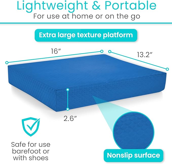 Vive Balance Pad - Foam Large Yoga Mat Trainer for Physical Therapy, Stability Workout, Knee and Ankle Exercise, Strength Training, Rehab - Chair Cushion for Adults, Kids, and Travel