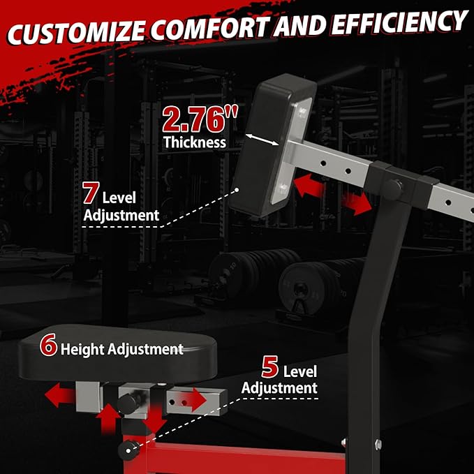 Seated Row Machine, Back Machine Gym Equipment Plate Loaded, Adjustable LAT Machine with Independent Arms & Multi Grip Positions, 400LBS Capacity