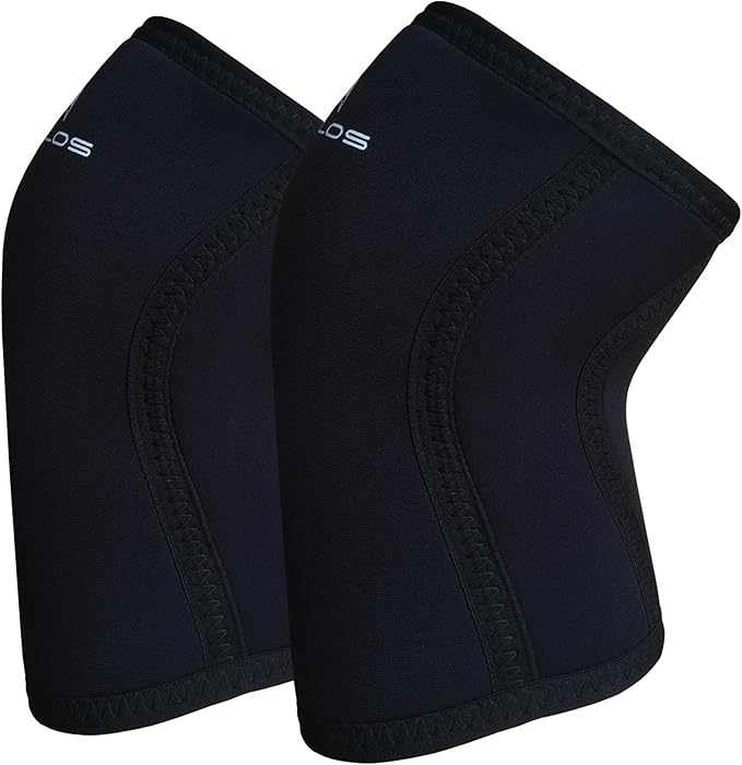 AEOLOS Knee Sleeves (1 Pair)，7mm Compression Knee Braces for Heavy-Lifting,Squats,Gym and Other Sports (22Black4, Medium)