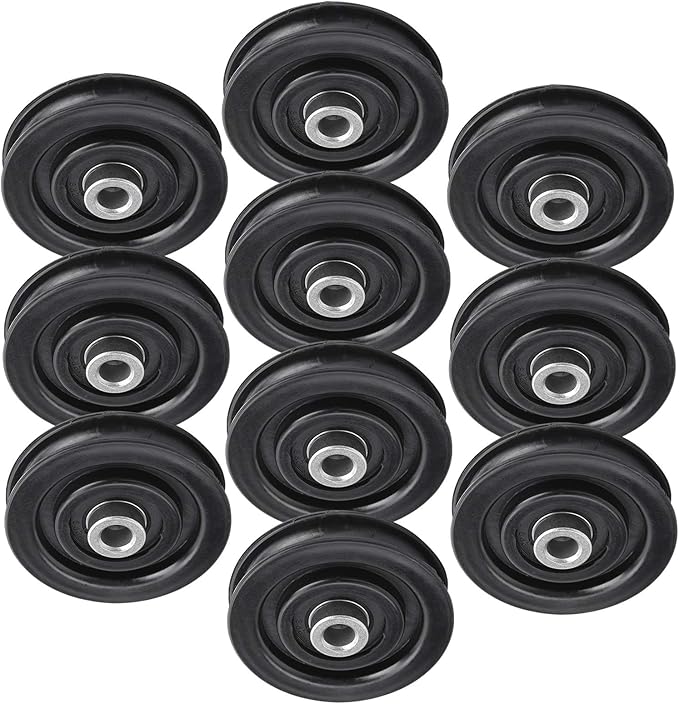 10Pcs Nylon Iron Fitness Bearing Pulley, Home Gym Attachments, Universal Strength Training Accessory with Smooth Movement, Durable Nylon Pulley for Exercise Equipment and Garage Do