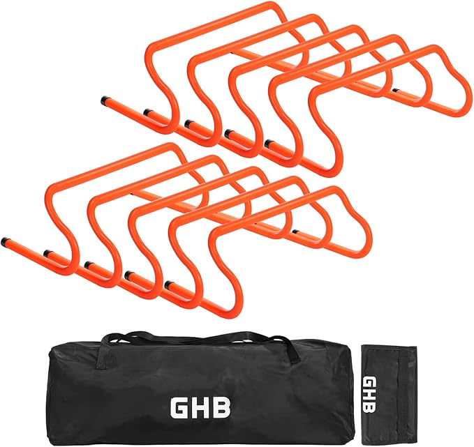 GHB Agility Hurdles 8" Speed Agility Training Hurdles, Detachable Sturdy Hurdles Training Equipment Set with Carry Bag for Kids,Athletes,Soccer,Basketball