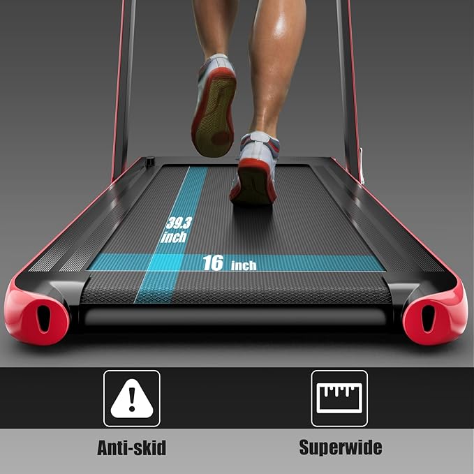 Goplus 2 in 1 Folding Treadmill, 2.25HP Superfit Under Desk Electric Treadmill, Installation-Free with Remote Control, APP Control and LED Display, Walking Jogging for Home Office