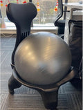 Balance Ball Chairs for The Office with Back, Rolling Exercise Ball Seat for Core Workout, Posture Correcting Computer Chair Yoga for Work(Deep Coffee)