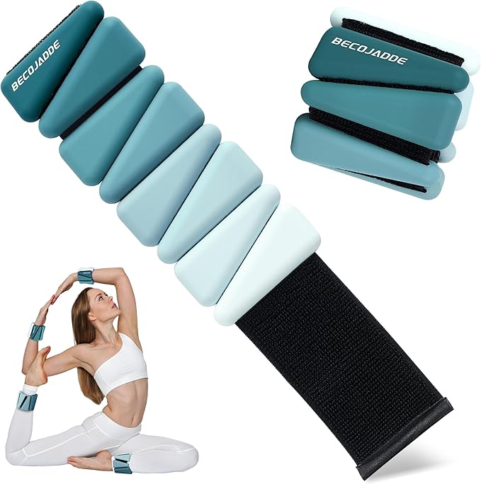 Ankle Weights for Women Wrist Weights Set of 2 (1 lb/2 lb Each) Adjustable Arm Leg Weight for Womens Men Suitable for Walking Swimming Running Pilates Yoga Gym