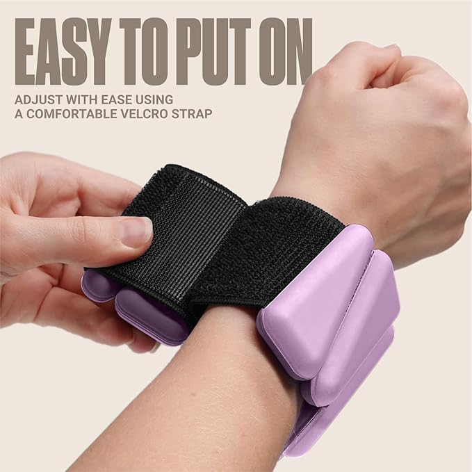 SPORTBIT Wrist and Ankle Weights for Women - Set of 2 (1lb Each) Wearable Ankle & Wrist Weights - Leg & Arm Bands, Silicone Weighted Bracelets for Workout, Walking, Running, Yoga, Pilates