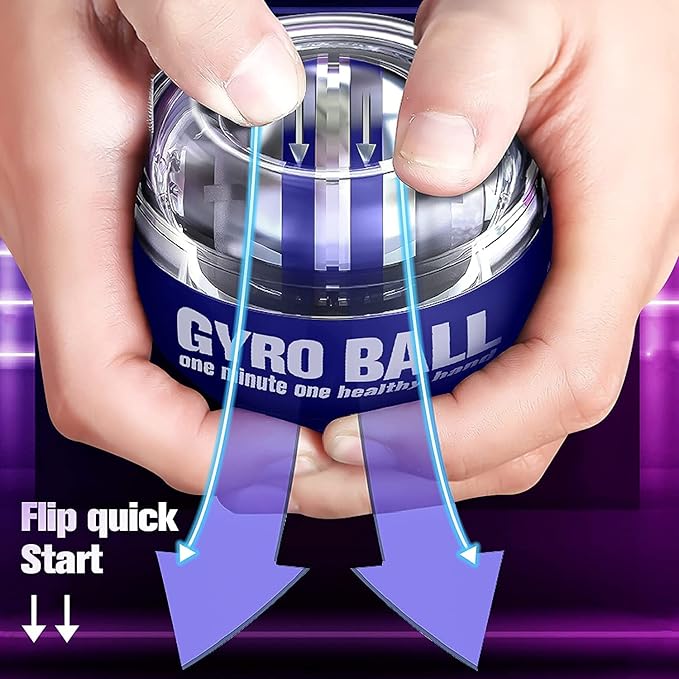 Auto-Start Wrist Power Gyro Ball with LED Lights, Wrist Strengthener and Forearm Exerciser for Stronger Arm Fingers and Muscle