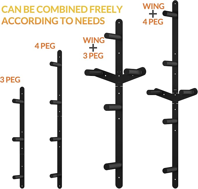 Fitvids Weight Plate Storage Rack, Weight Plate Holder Wall Mounted Bumper Plate Storage for Home Gym, Fit 2" Olympic Plates