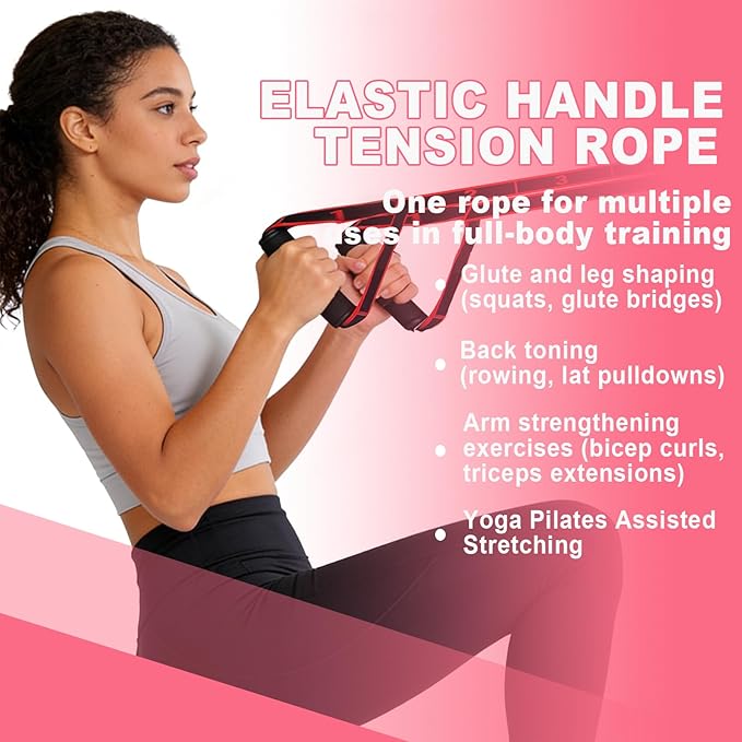3 Pack Fitness Resistance Bands with Handles, Numbered Resistance Band, 8-Section Elastic Training Bands for Yoga, Stretching, Pilates, Fitness