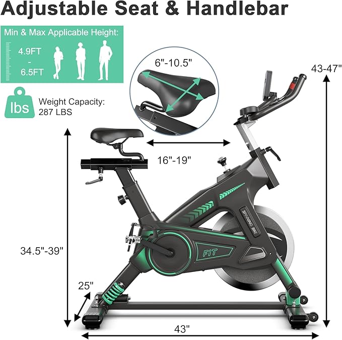 Goplus Indoor Cycling Bike, Stationary Exercise Bike Workout Bike with Device Holders, LCD Monitor, Adjustable Resistance & Seat & Handle, Simulated Swing Design, Suitable for Gym Home Cardio Training