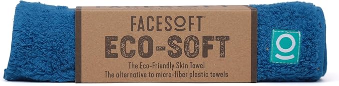 FACESOFT Eco Friendly Gym Towel Accessories for Working Out - Soft & Absorbent Cotton Exercise Towel - No Synthetic Microfibers or Plastics - Sweat Towel for Gym, Fitness, Sports, Yoga - Blue - 1 Pc
