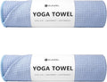 Eunzel 2 Pack Hot Yoga Towel, Non-Slip Yoga Mat Towel with Grip Dots Stickyfiber Sweat Absorbent Towel for Hot Yoga, Pilates and Workout 72" x 24", Blue