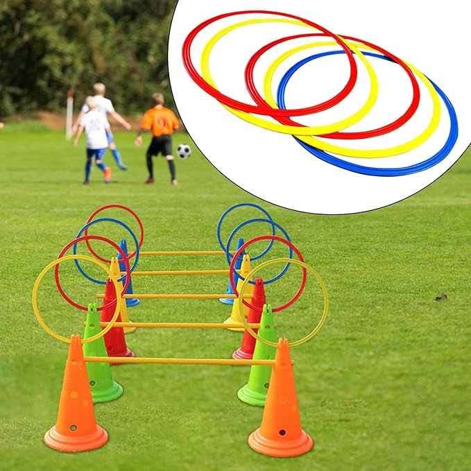 Agility Training Rings Sturdy Practical Multipurpose Portable Home Gym for Athlete Kids Soccer Trainer Badminton Sports, 30cm 5 Pieces