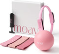 MOAV Premium Pilates Essentials Kit - 14" Ring with Cushioned Handles, Mini Ball with Pump, & 3 Durable Fabric Resistance Bands for Full Body Home Workouts