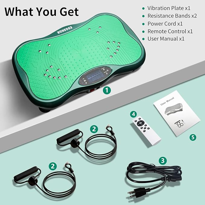 Vibration Plate Exercise Machine for Whole Body Workout, Professional Vibrating Plate with 330lbs Capacity, 5 Preset Programs & Bluetooth for Home Office Lymphatic Drainage & Weight Loss