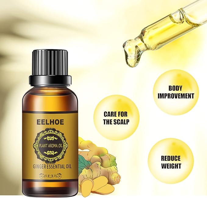 3 Pcs Belly Drainage Ginger Oil, Promote Blood Circulation Metabolism SPA Lymphatic Drainage Massage Oil. (90 ML)