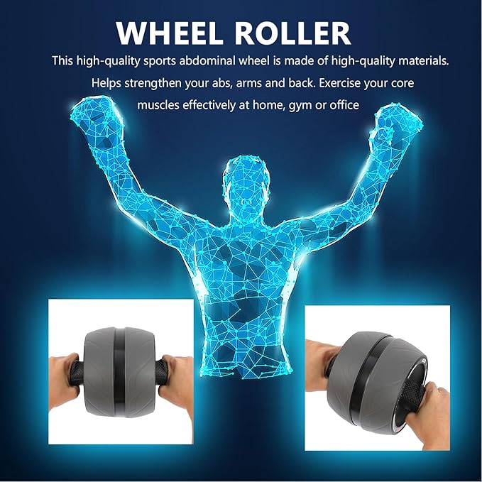 TOYANDONA Ab Roller Wheel Exercise Roller for Core Workout with Automatic Rebound, Portable Abdominal Trainer Wheel for Home Fitness, Men and Women Slimming Exercise Equipment
