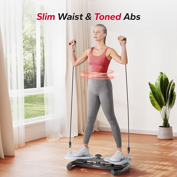 MERACH Waist Twister Machine Exercise, Ab Twist Board with 300 lbs Weight Capacity, Abs Workout for Slim Waist and Core Ab Exercise, Noiseless Home Gym Equipment for Women Men