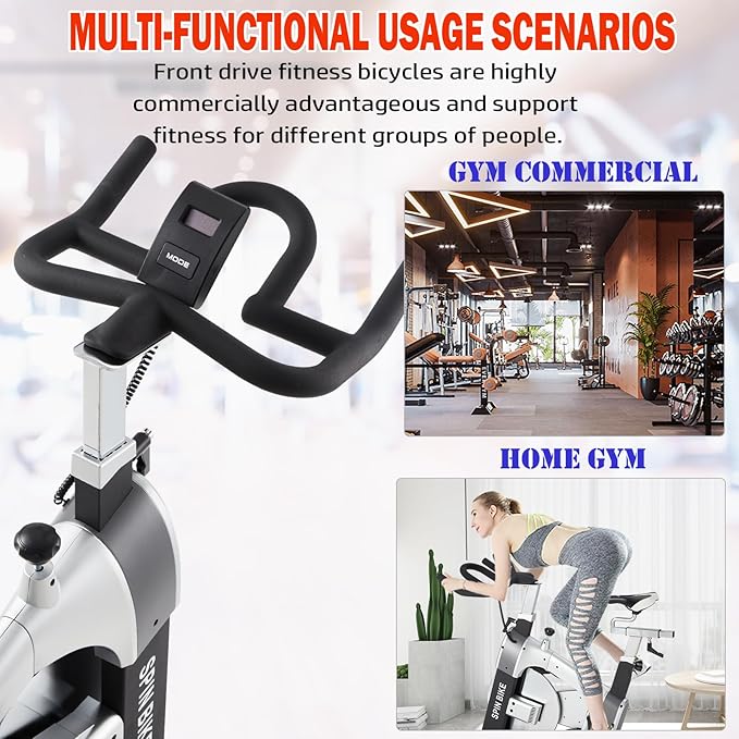 GarveeLife Commercial Exercise Bike, Cycling Bike for Home Cardio, Fitness Stationary Bike Indoor&Outdoor, Silent Belt Drive, 300 LBS Weight Capacity, Adjustable Comfortable Seat/Magnetic Resistance