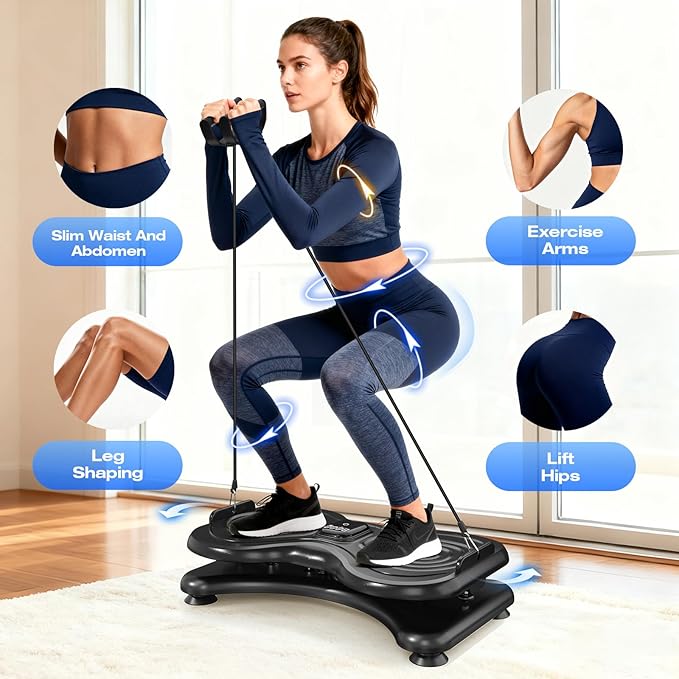Silent Waist Twist Machine, Anti-Slip Twister Exercise Board with Stable Base, Waist Twisting Disc for Safe Ab Workout and Foot Massage at Home or Gym