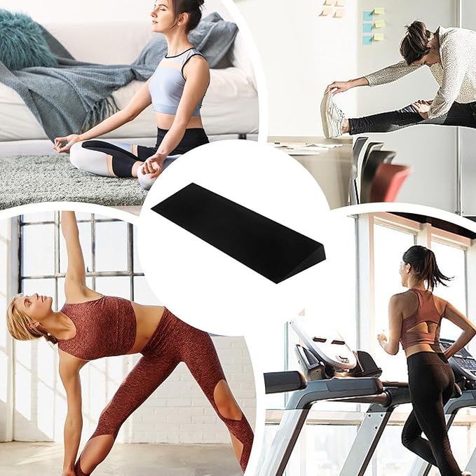 Squat Wedge Block, 2 Pack Lightweight Eva Non-Slip Slanting Yoga Pilates Wedge, Adjustable Squat Footrest Tilt Plate, Portable Lacing Board for Calf Stretches Weightlifting Recovery Training