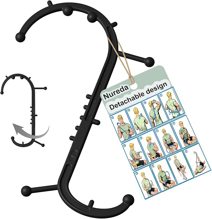 Detachable Trigger Point Massage Cane, One-Click Disassembly Massage Hook for Back, Neck & Shoulder Pain Relief, Pressure Point Massage Tool for Muscle Recovery (S Hook)