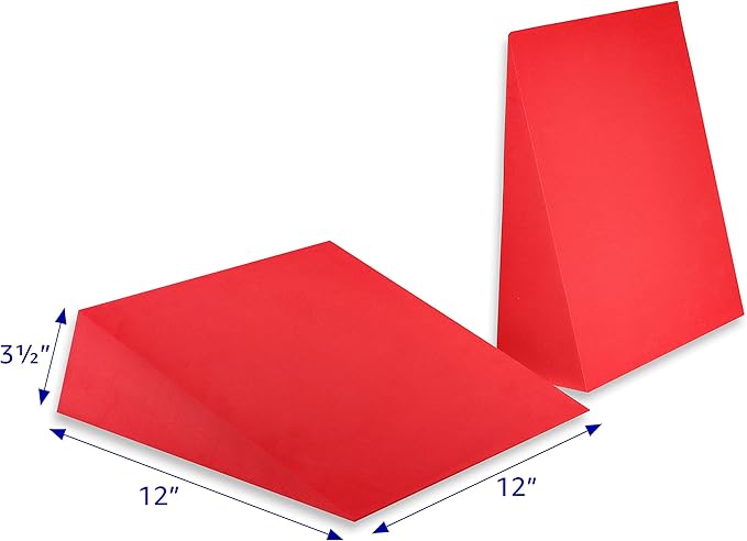 12" Foam Incline Stretch Wedge - Set of 2 - by Trademark Innovations (Brick Red)