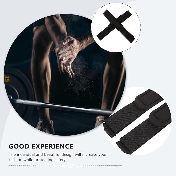 Wrist Wraps for Gym Weightlifting Deadlift Grip Strap Anti-Slip Wrist Belt Support 2pcs Black Workout Sports Joint Wraps