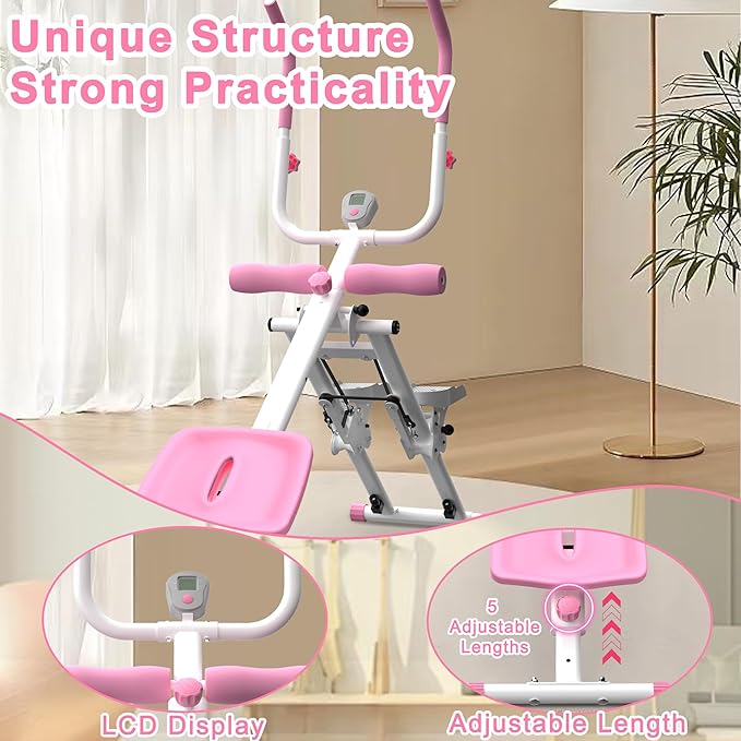 2 in 1 Stair Stepper And Ab Workout Machine, Stepper Machine with Adjustable Handlebar, Vertical Climber Workout Equipment for Home Gym, Core and Glute Workouts Equipment for Women