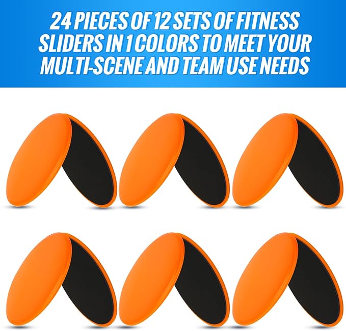 Wettarn 24 Pcs Core Sliders for Working Out Abdominal Exercise Gliding Discs Dual Sided Workout Disc Fitness Sliders Exercise Gear for Gym Floors Training Abdominal Core Strength