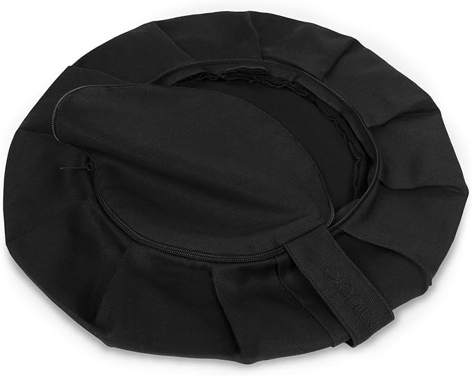 Yoga Studio Spare EU Round Zafu Meditation Cushion | Organic Cotton | Removable Washable Cover | Carry Handle (Black)