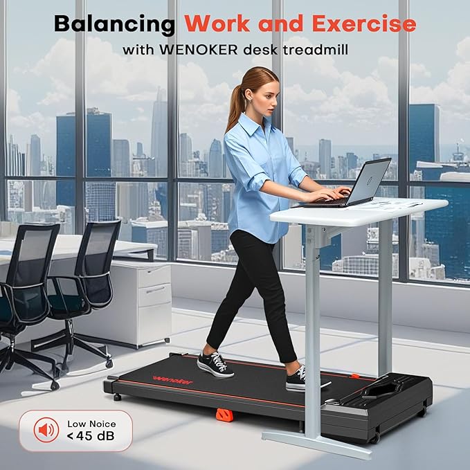 Walking Pad Treadmill, Under Desk Treadmill, Portable Treadmill for Home Office, Compact Quiet Desk Treadmill, Jogging Running Machine with Remote Control & LED Display, Installation Free