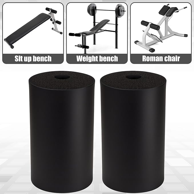 2Pcs Leg Extension Pad Replacement 7 Inch Foot Foam Roller for Weight Bench, PEC Deck, PU High Density Sponge Cover for Home Gym Workout Legs Training Accessories Used for Inversion Table Sit Ups Tube