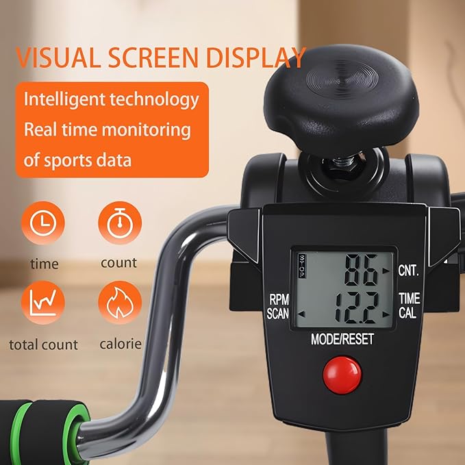Pedal Exerciser Bike Hand Arm Leg and Knee Peddler, Arm Leg Knee Physical Therapy Exercise Bike, Adjustable Fitness Recovery Equipment for Seniors Total Body with Monitor Black