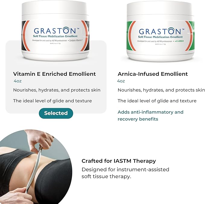 Graston Technique Vitamin E Enriched Emollient Cream - 4oz Jar, Ideal for IASTM Massage Lotion & Massage Cream, Perfect Vitamin E Cream for Massage and Physical Therapy, 6-Pack