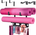 Novabright Gym Storage Rack Resistance Band Rack Multi Purpose Wall Mount for Home 8 Hook Wall Hanger Display with 4 Adjustable Hooks for Gym Equipment, Exercise Bands, Lifting Belts and Jump Ropes