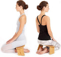 Mindful and Modern Folding Meditation Bench with Locking Magnetic Hinges - Bamboo Kneeling Stool for Zen Meditating Posture - Bonus Portable Travel Carry Bag