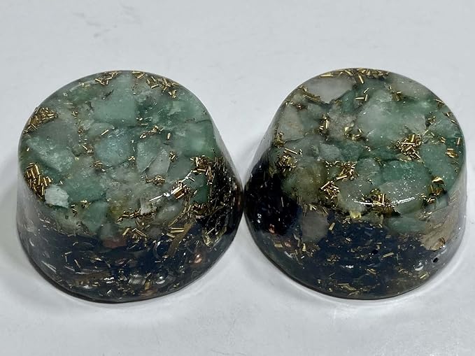 Rise Perspective Aventurine Green Orgone Generator Energy Accumulator 528Hz/7.83Hz/Advance Harmonics Many Beautiful Ingredients and Colors! (Aventurine Green)
